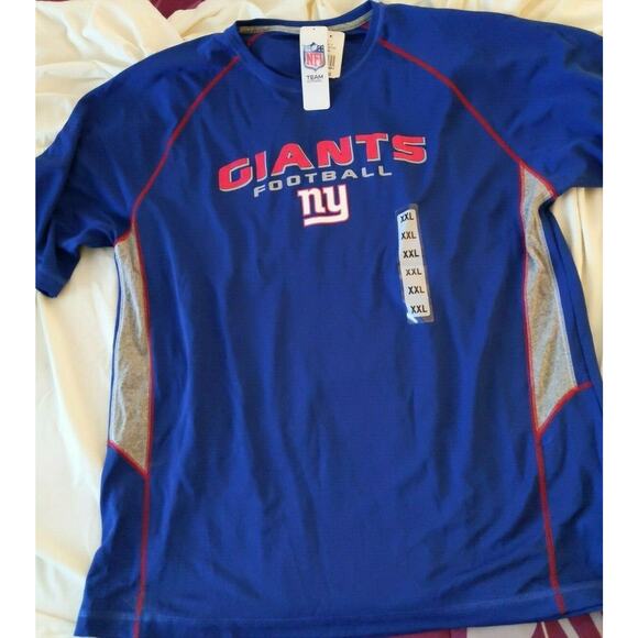 NFL Team Apparel Blue New York Giants Football XXL Short Sleeve NWT - Picture 2 of 6